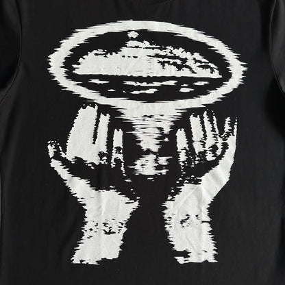 Corteiz Alcatraz Hand Print T-Shirt - Preto