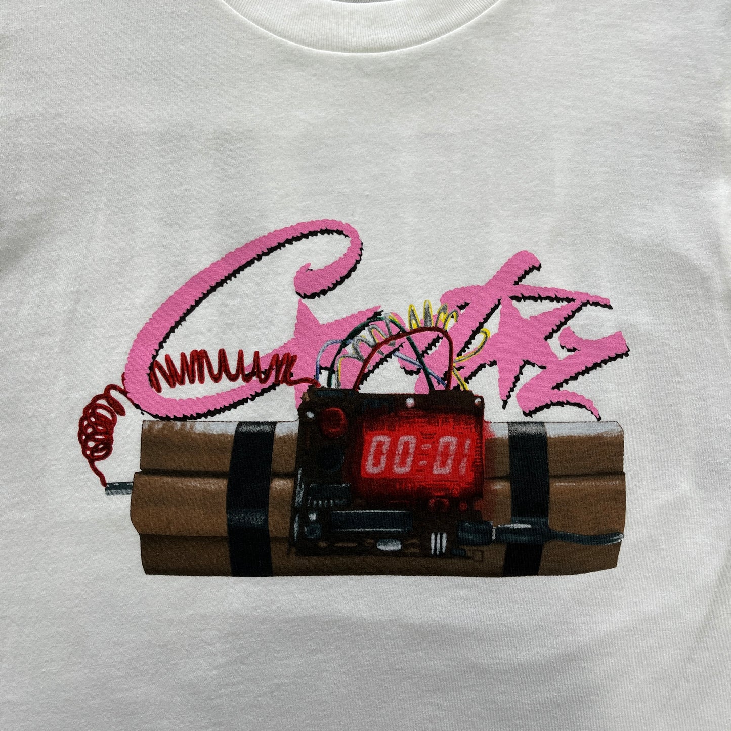 Corteiz Pink and White T-Shirt - Branco