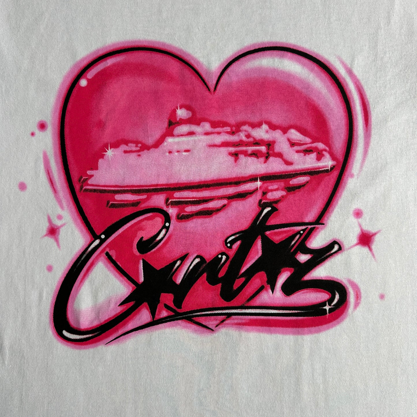 Corteiz Pink Heart Tee - Branco