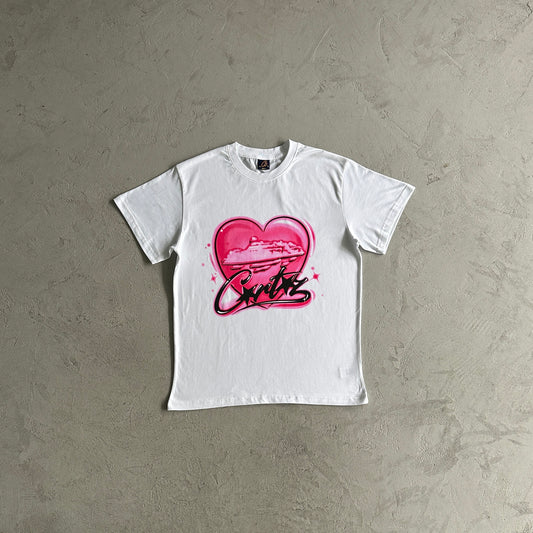 Corteiz Pink Heart Tee - Branco