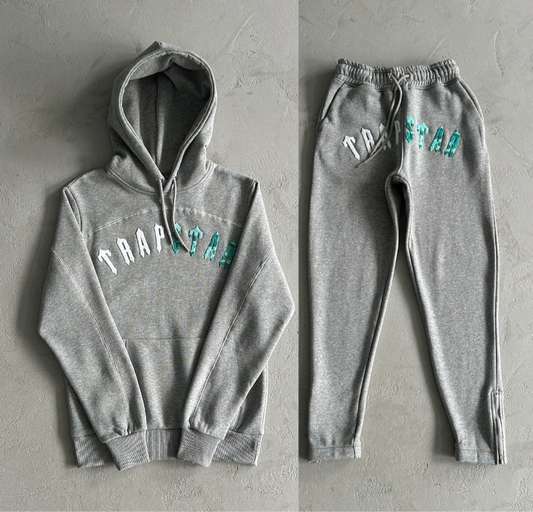 Trapstar Irongate Chenille Arch Hoodie Tracksuit  Cinza - Azul Marinho