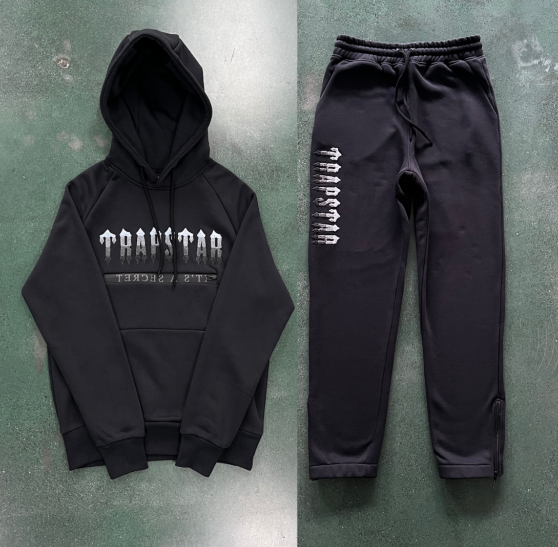 CONJUNTO Chenille Decoded 2.0 Hooded Tracksuit - Preto & Cinza