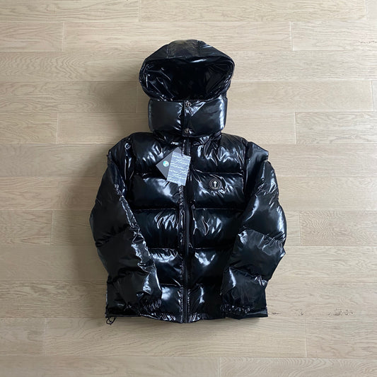 Trapstar Shiny Puffer Irongate Jacket Detachable Hood - Preto