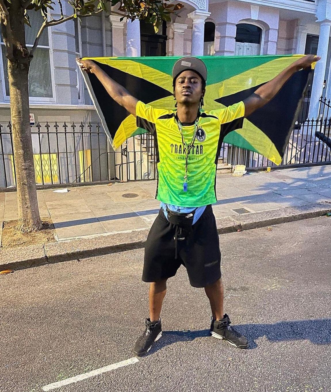 Football Jamaica Trapstar T-Shirt – Verde / Amarelo / Preto