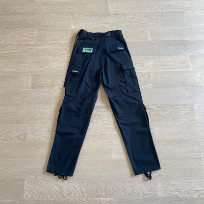 Corteiz Cargo Pants - Preto com Logótipo Verde